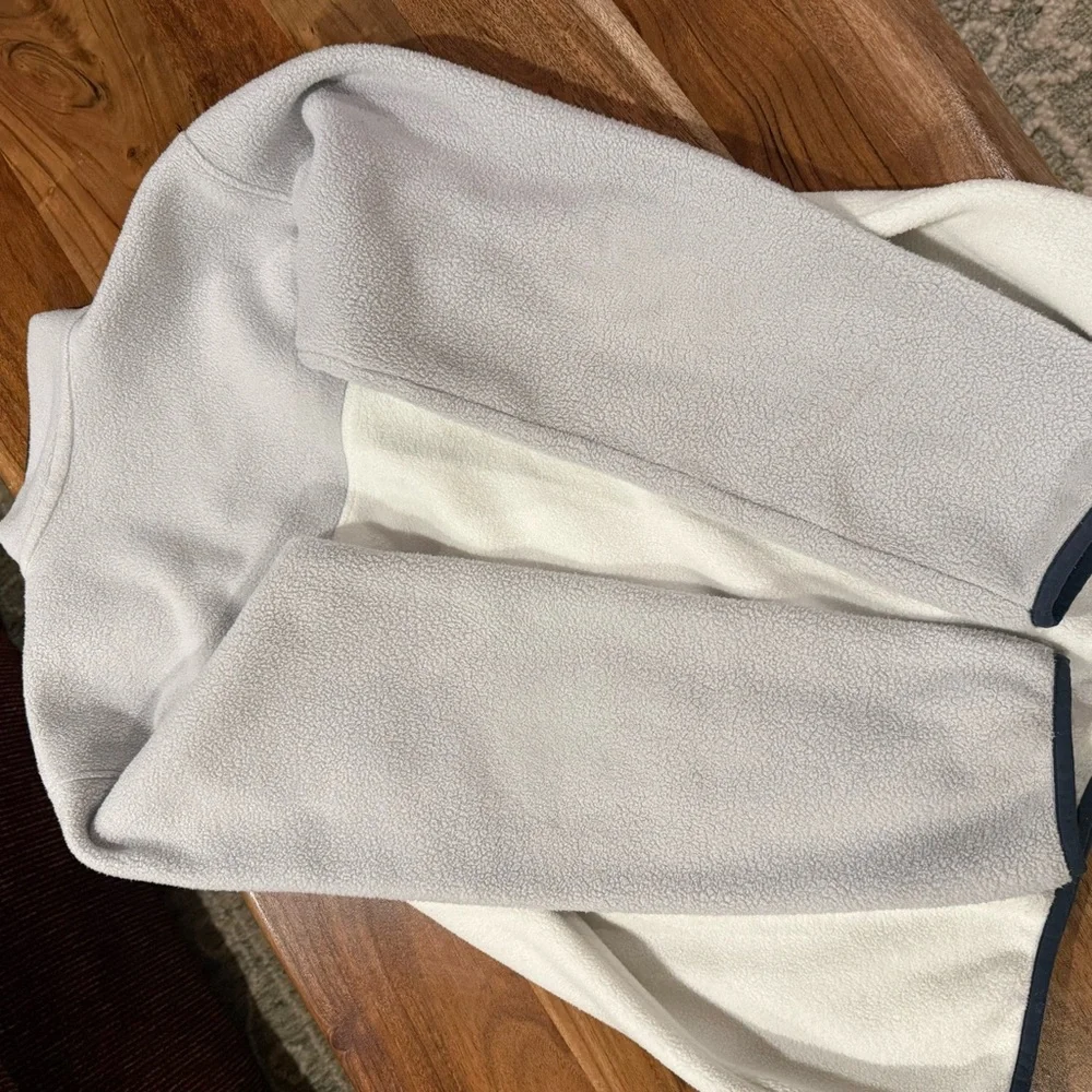Patagonia Synchilla Two-Tone Fleece Pullover Light Gray & Cream Size M - Picture 6 of 10